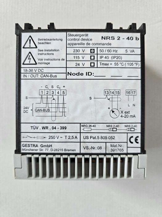 GESTRA NRS 2-40, regulator poziomu wody, kocioł parowy - używany