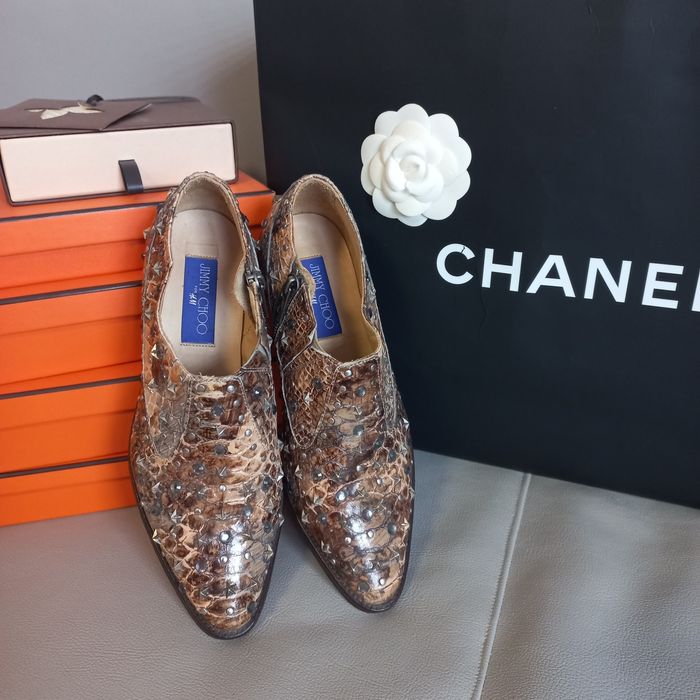 Jimmy Choo! Оригінал! Стильні туфлі черевики козаки з шкіри пітона