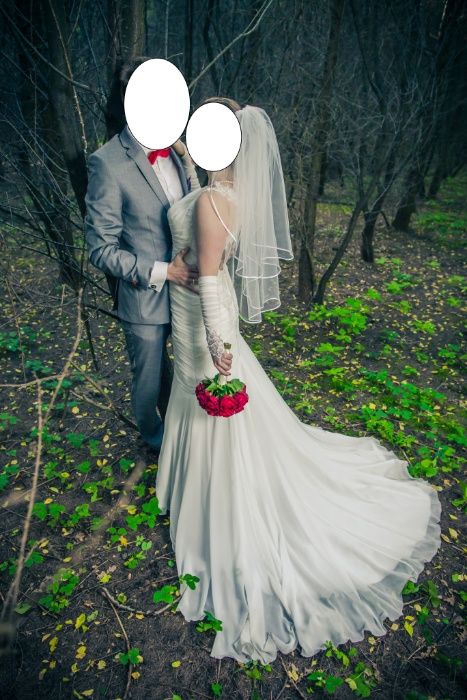 suknia ślubna rybka syrenka 36/38 odkryte plecy