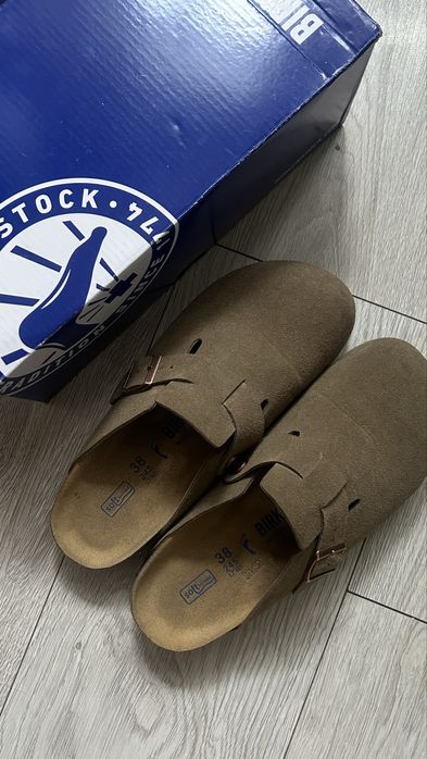 Birkenstock boston z miękką wkladką taupe