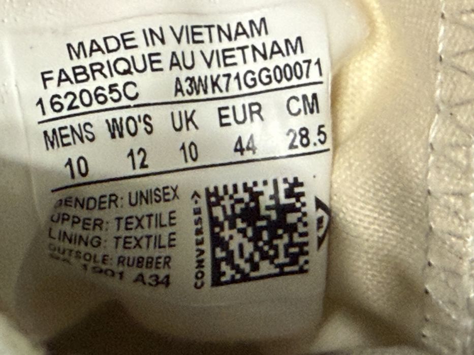Кеди Converse Chuck 70 162065C оригінал, розмір eu 44, 28.5см