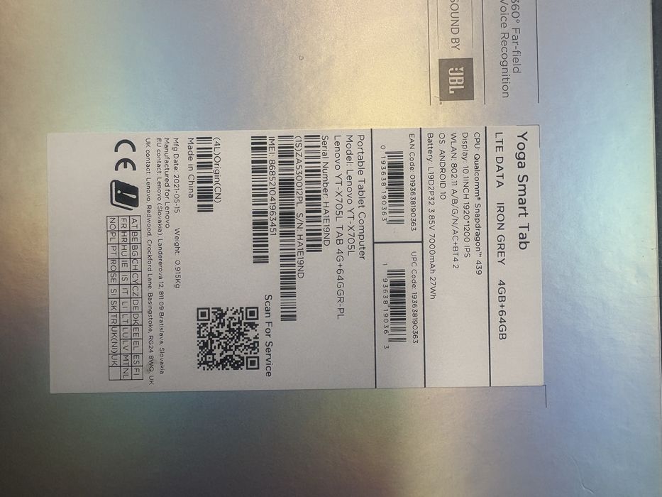 Sprzedam tablet lenovo yoga YT-X705L sim komplet