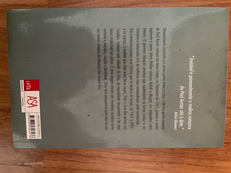 Livro Invisível de Paul Auster