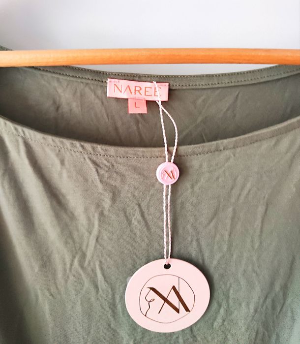 Sukienka midi bambus khaki Naree nowa z metką