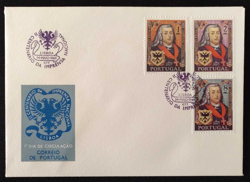 FDC / FDCB - envelopes do 1. dia de Portugal