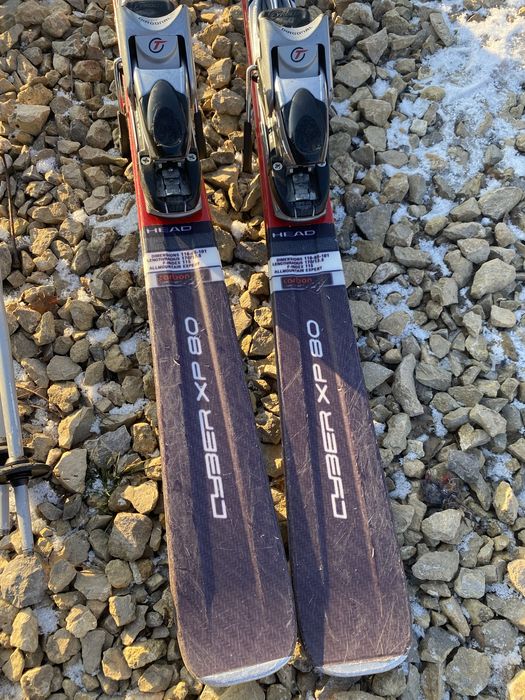Narty zjazdowe Head Cyber xp 80 + kijki 170cm