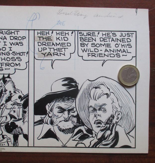 1945 - Broncho Bill - comic strip original art - banda desenhada