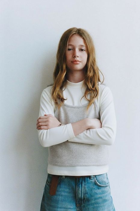 Водолазка zara білий гольф для дівчинки 148