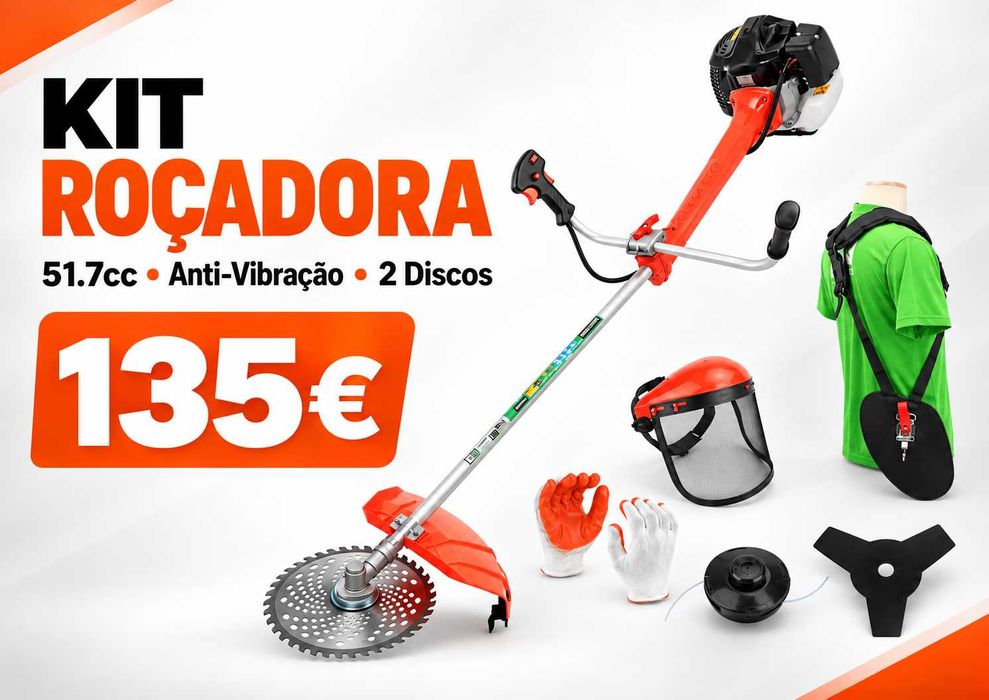 Kit Completo Limpeza de Mato - Roçadora MADER 51.7cc Anti-Vibração + Acessórios LL29