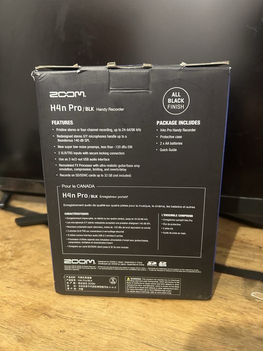 Zoom H4n Pro All Black – NOWY – rejestrator audio podcast YouTube
