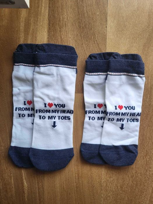 2 Pares Meias - "I Love you from my head to my toes" - Salsa (NOVO)