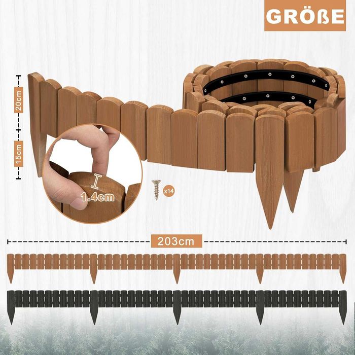Nowe obrzeże ogrodowe / płotek / ogrodzenie / palisada/ kotwa !K229!
