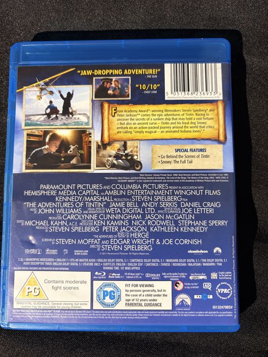 Tintin The secret of the unicorn Blu ray