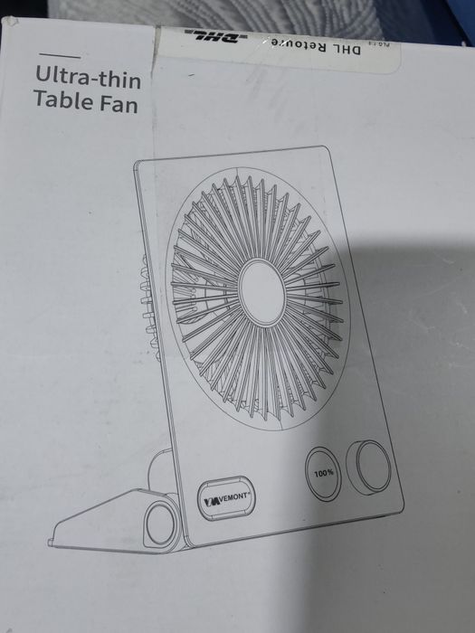 Ultra-thin Table Fan, акумуляторний вентилятор, з пультиком