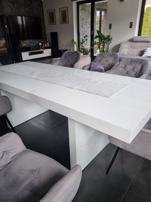 stół do jadalni lub salonu 180x90 260x90 biały