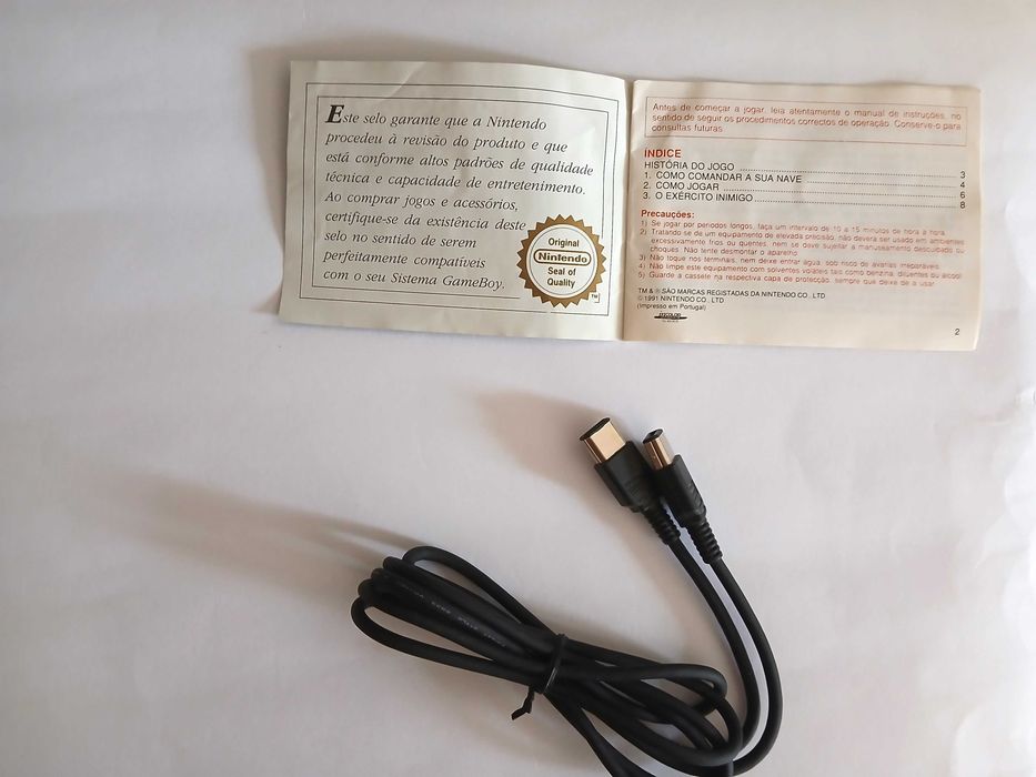 1990s Nintendo Manual Original SolarStriker "Chaves Feist Lda" e Cabo DMG.04