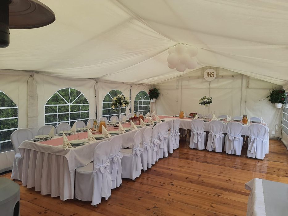 Wynajem Namiot Hala Wesele Komunia Sala Podloga Stoly Krzesla Zestaw
