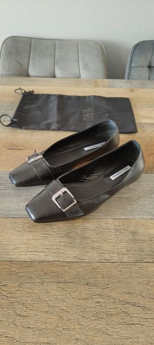 Buty baleriny skórzane damskie Karl Lagerfeld Konnie rozmiar 39 czarne