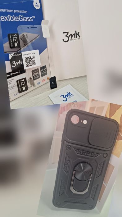 Slide Camera Armor Case do Iphone 7/8/SE 2020/SE 2022 Czarny + folia
