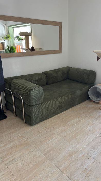 Sofá-Cama Grande Verde Tropa (2m x 2m)