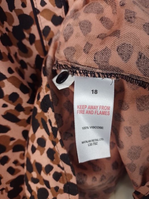 Koszula w panterkę rozmiar 18 luźny oversize'owy fason 100% wiskoza