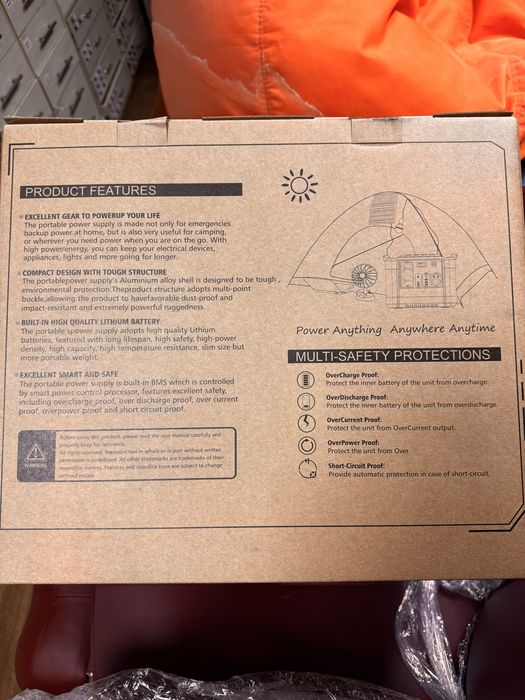 PORTABLE POWER SUPPLY Rated Power 1000W, Peak 2000W