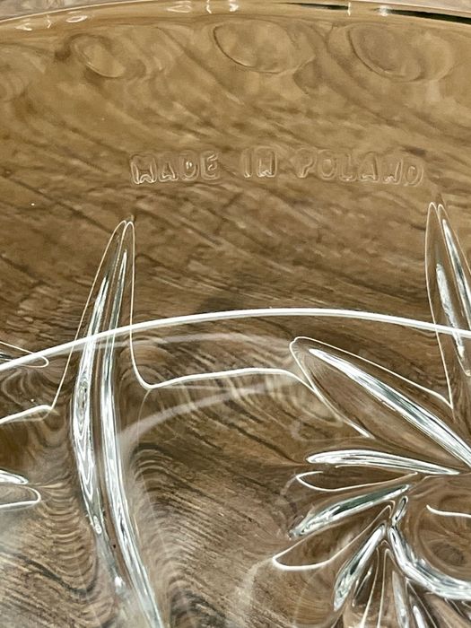 Kryształowy talerzyk na nóżkach patera stan super