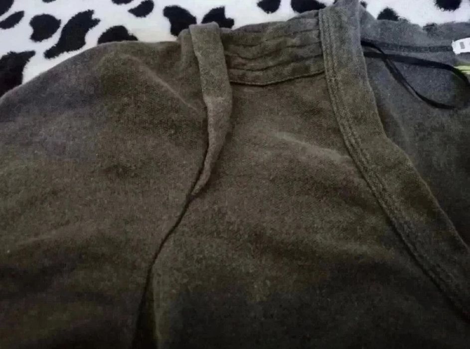 ICHI krótka Bluza khaki melanżowa bluzka crop top 100% BAWEŁNA _ Nowa!