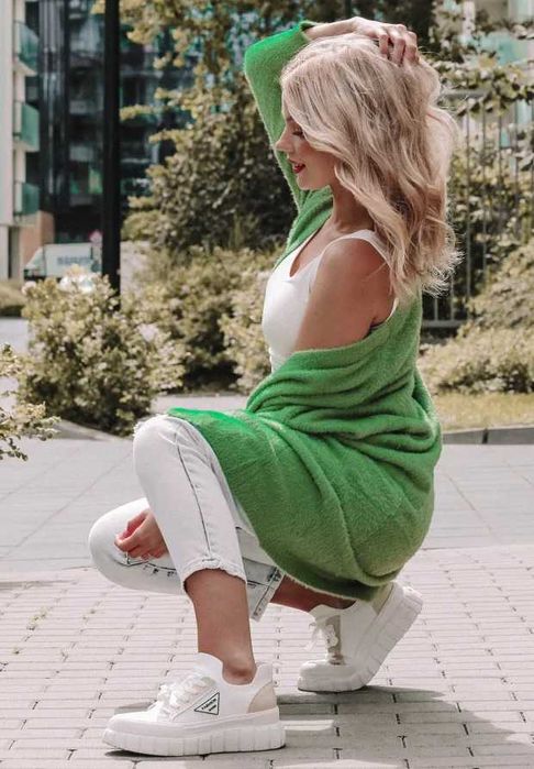 Kardigan Alpaka Oversize Lovable Zielony