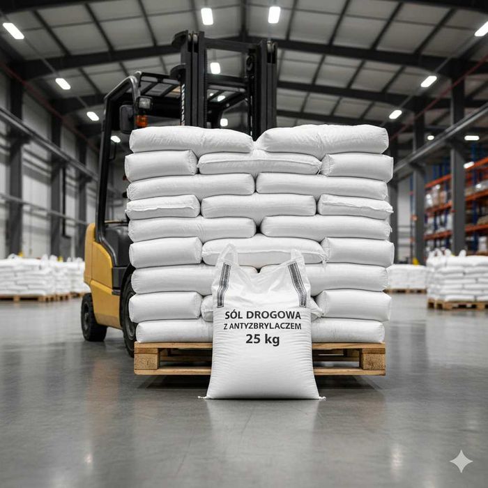 SÓL drogowa z ANTYZBRYLACZEM Chlorek Sodu TONA po 25kg