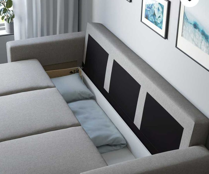 Sofá-cama 3 lugares IKEA (barsloev cinza) com ou sem entrega