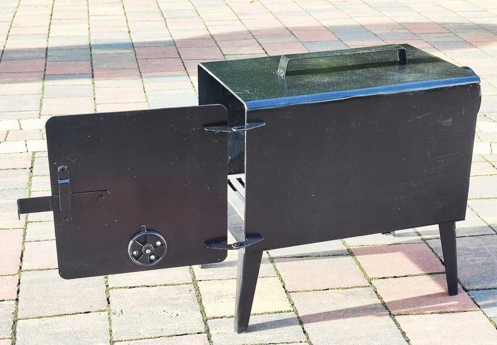 Zestaw wędzarni palenisko 3 MM ogrodowe ruszt żeliwny rury kolanko