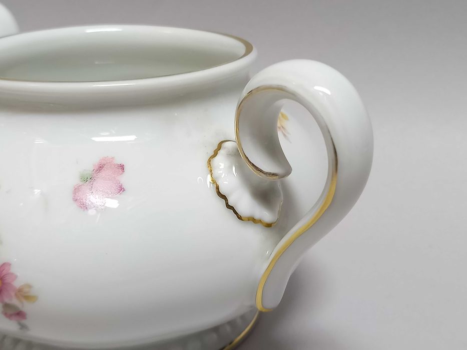 Garnitur do kawy, dzbanek, cukiernica i mlecznik, Rosenthal Perlrand