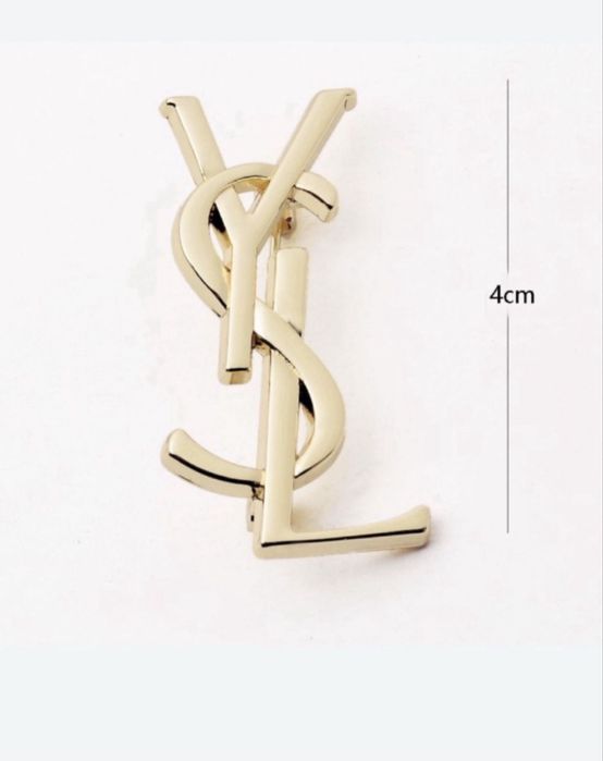 Broszka 4 cm  zlota YSL