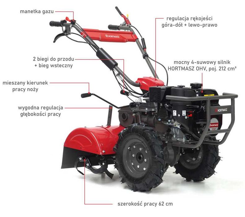 Glebogryzarka Hortmasz HGS X620N 62 cm z akcesoriami