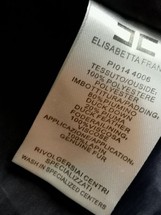 Elisabetta Franchi granatowa kurta puchowa 40 L