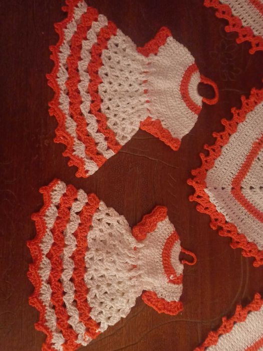 3 conjuntos de panos de renda feitos à mão, novos