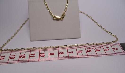 Złoty łańcuszek ankier diamentowane ogniwa 50 cm. 2,1 mm.