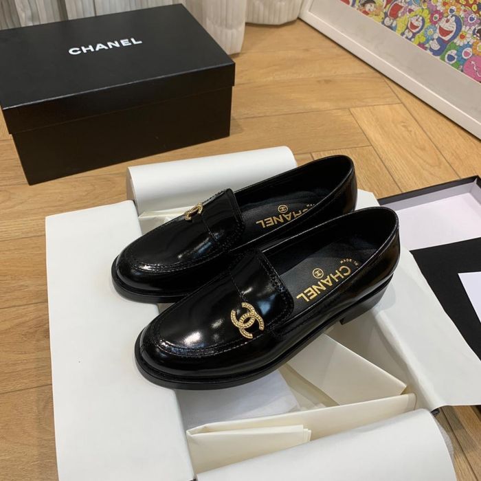 Mokasyny Chanel black leather