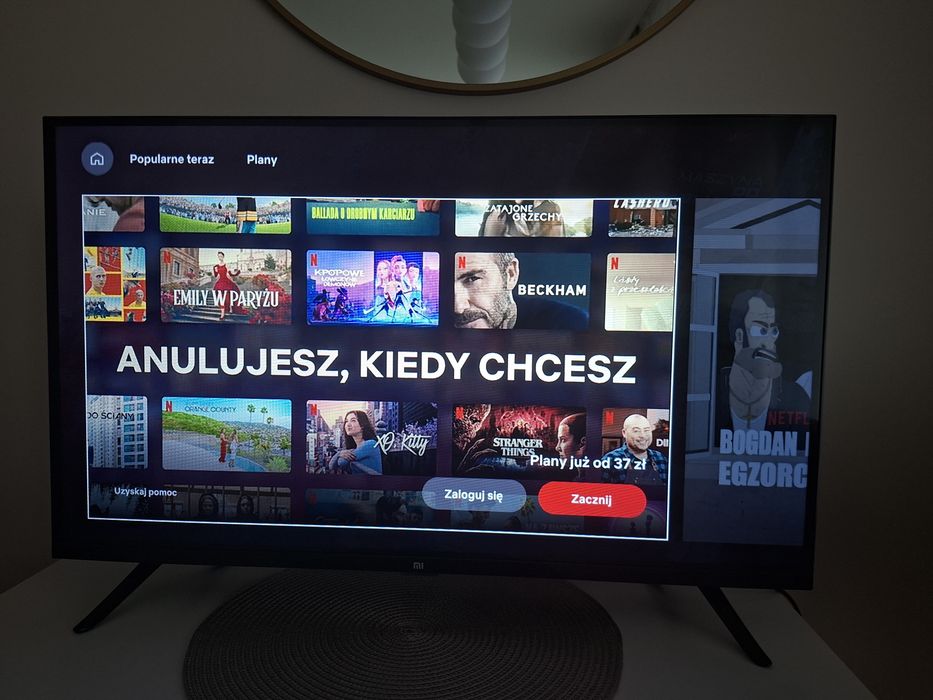 Telewizor Android Wifi Yotube Netflix DVBT2 Hevc bezramkowy polecenia glosowe