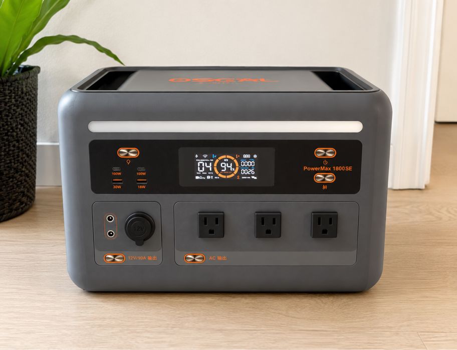 Przenośna stacja zasilania Oscal PowerMax 1024Wh z baterią LiFePO4, generator solarny o mocy 1800W