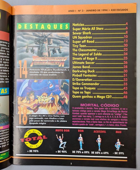 Revista Jogos Vídeo Nº 3 - Janeiro 1994
