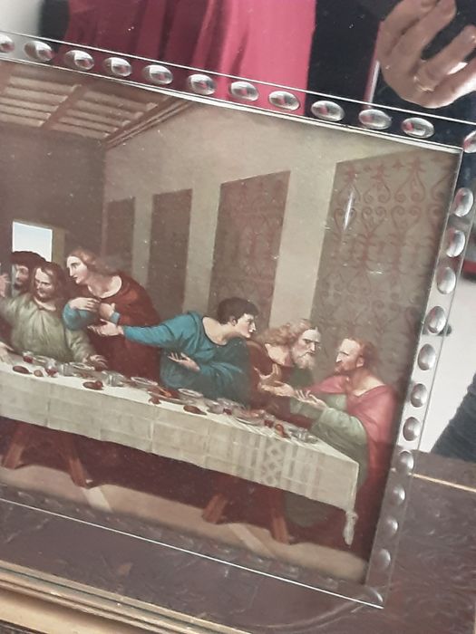 Quadro  Última ceia de Jesus Cristo com mais de 100 anos