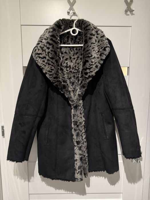 Dennis by Dennis Basso Faux Fur Coat reversible L płaszcz damski nowy