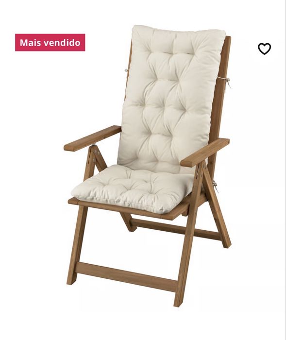Cadeira reclinavel exterior com almofada ikea