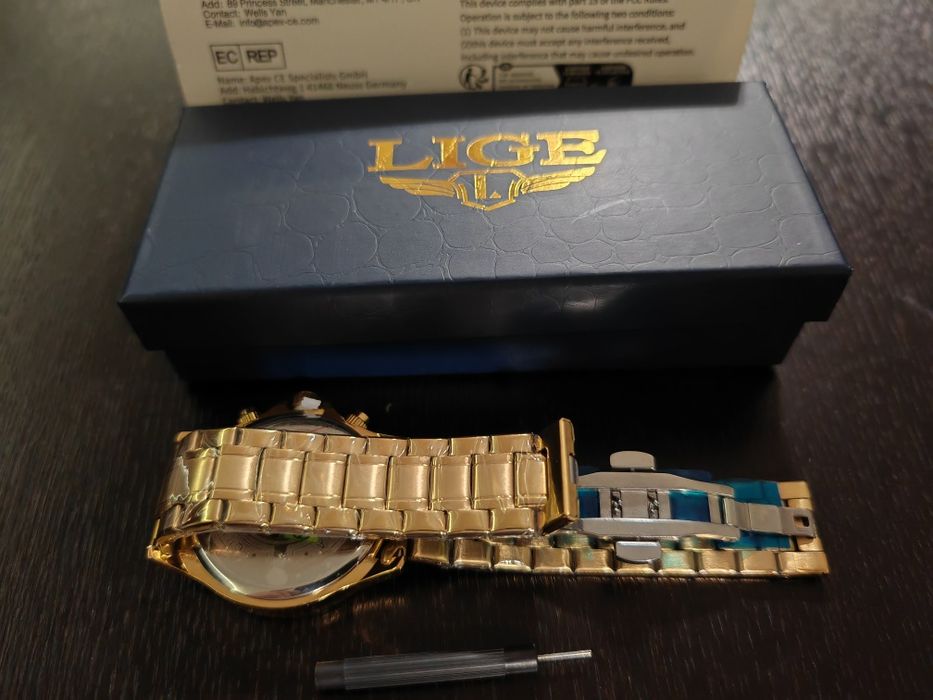 Nowy zegarek w kolorze złotym Lige