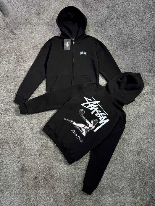 Stussy Zip-Hoodie | Кофта | Зіп-худі | Худі на блискавці | Чорна