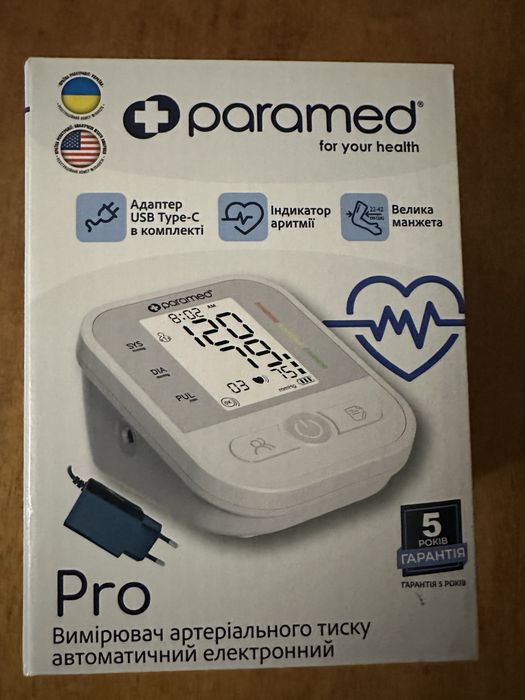 Автоматический тонометр Paramed Pro | Большая манжета 22–42 см