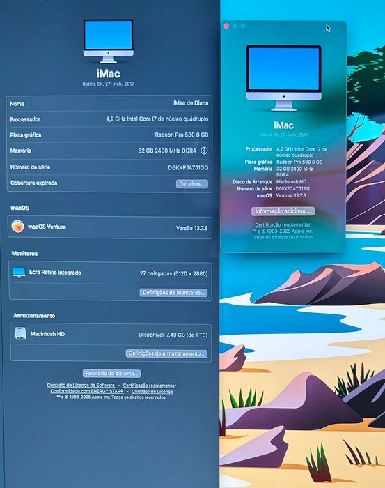 iMac 27" Retina 5K (Mid 2017) – Excelente Estado
