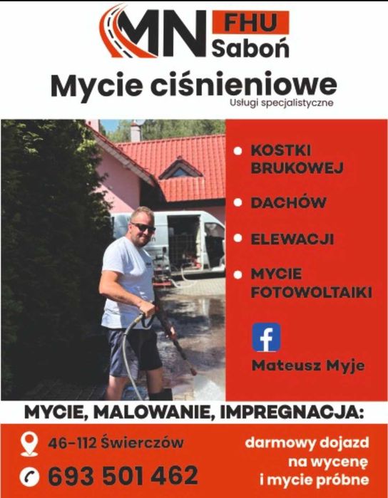 Mycie i Malowanie kostki brukowej elewacji dachów